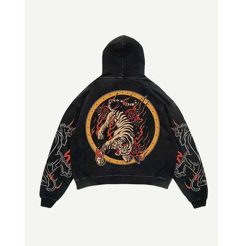 American Retro 3D Digital-Print Trendy Hoodie Sweater