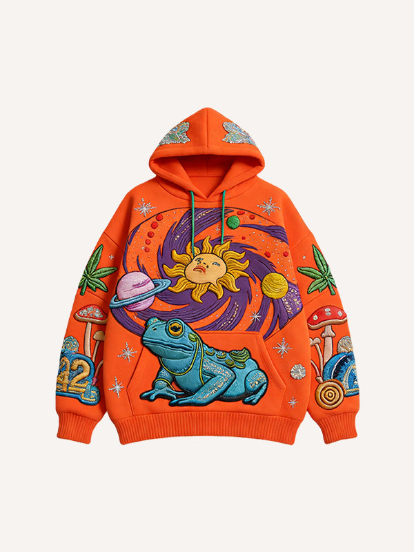 Mens Casual Hooded Sweatshirt With A Printed Long-sleeve Design