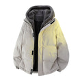 Mens Winter Loose, Padded Fleece Jacket With A Fake Two-Piece Design For Warmth