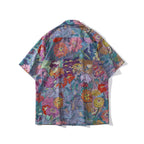 Men's Summer Cuban Collar Short Sleeve Printed Shirt Top