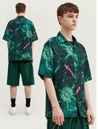 Cuban collar short sleeve shirt