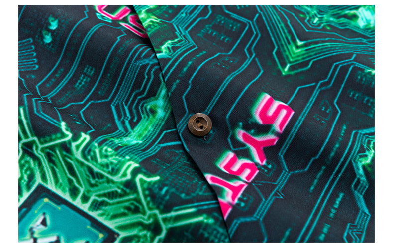 Cuban collar short sleeve shirt