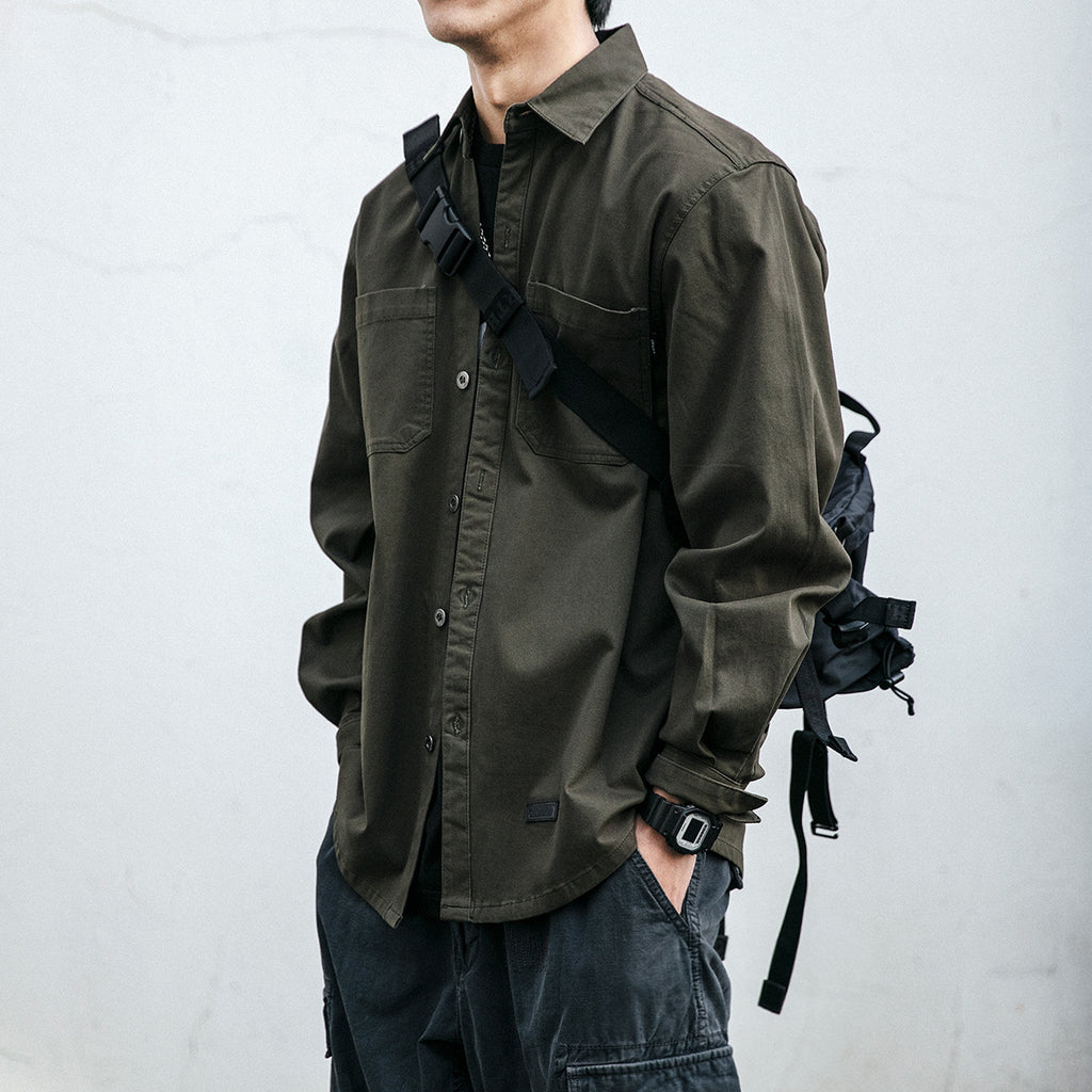 Korean-style Trendy Loose-pocket Shirt Versatile Casual Jacket For Young Men