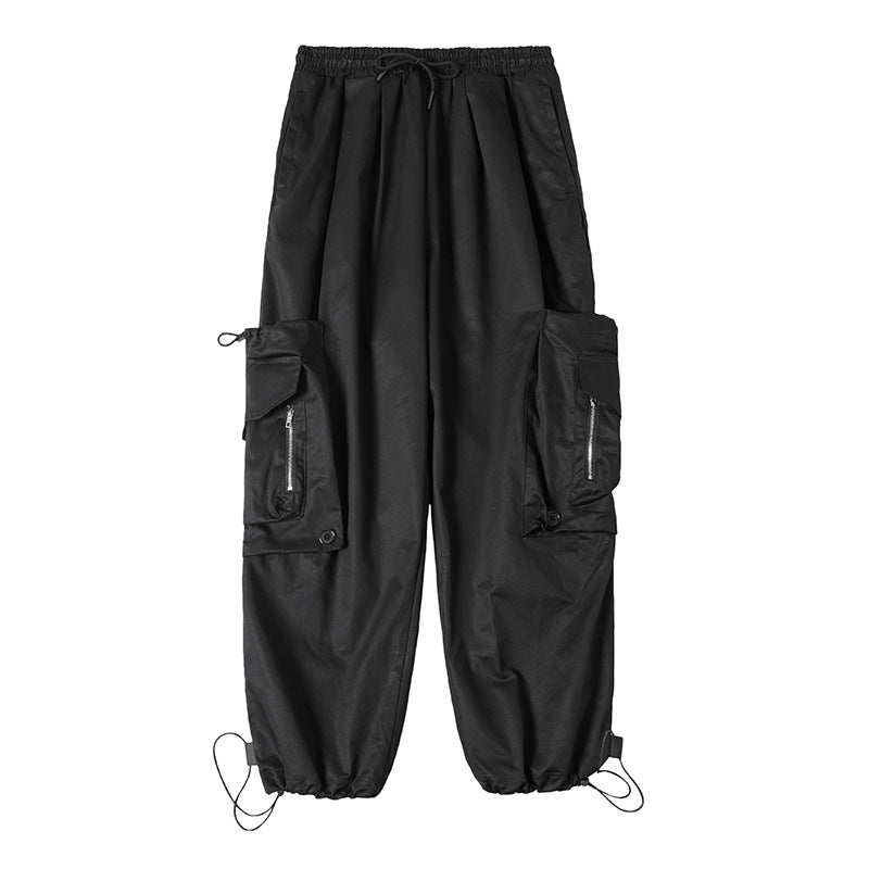 Black Samurai Tie-pants Men's Loose Hip-hop
