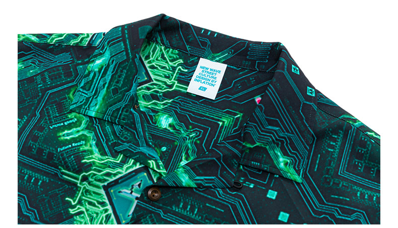 Cuban collar short sleeve shirt