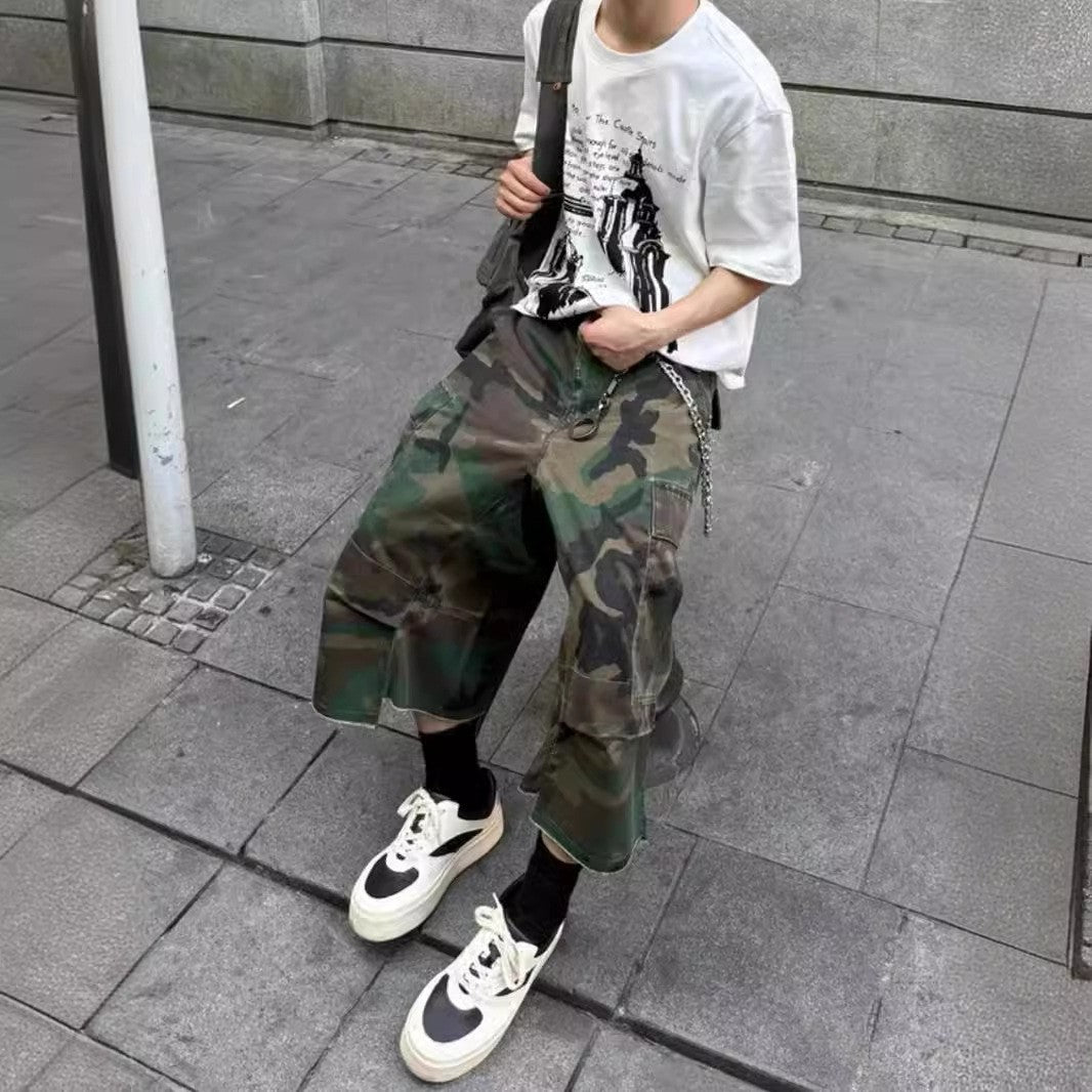 American-style Retro Loose-fit Camouflage Work Shorts