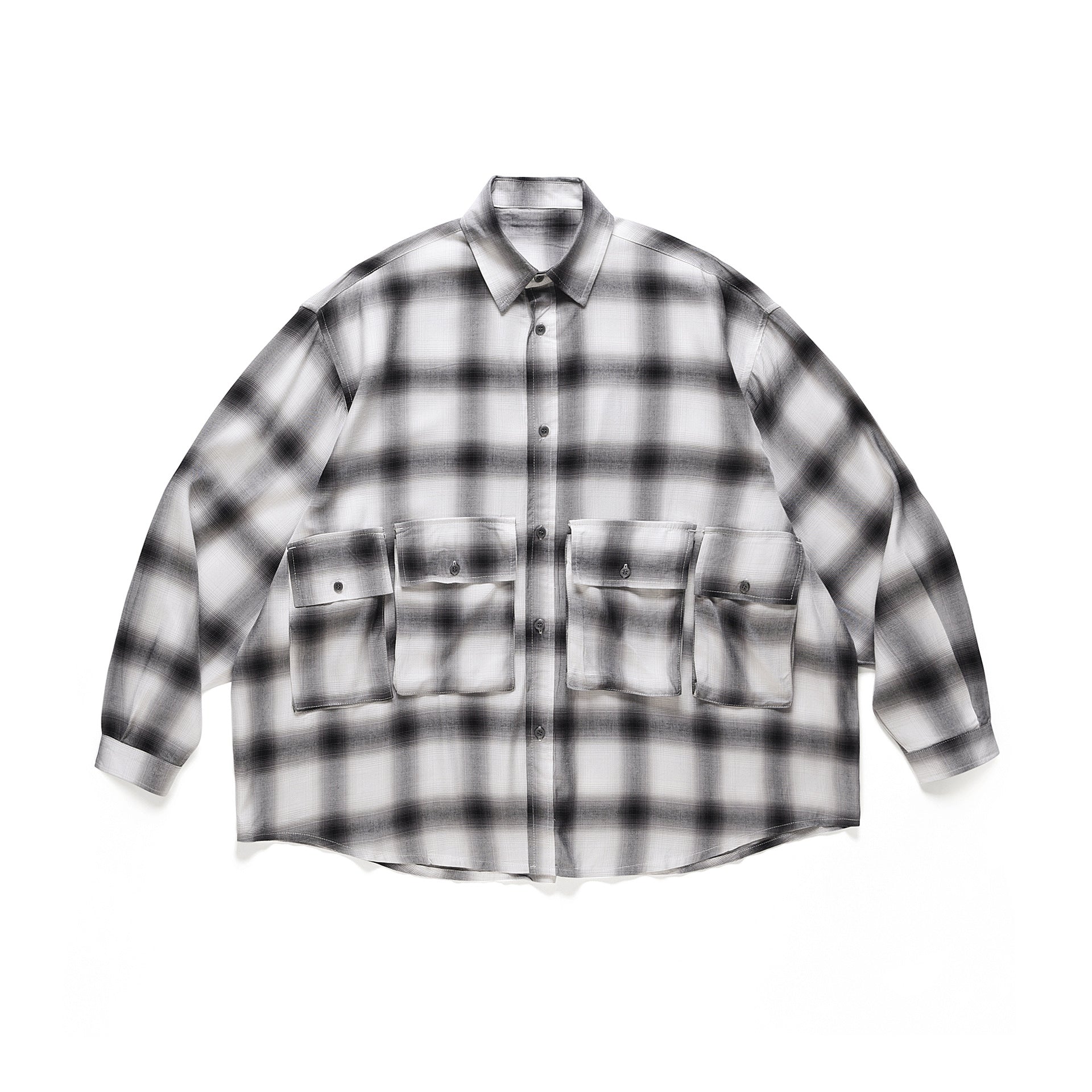 Fashion Small Fragrance Style Black And White Plaid Shirt Men Loose