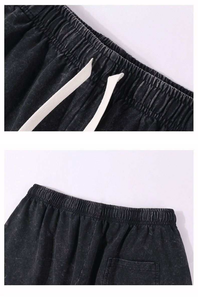 Men's Vintage Washed Loose Drawstring Shorts