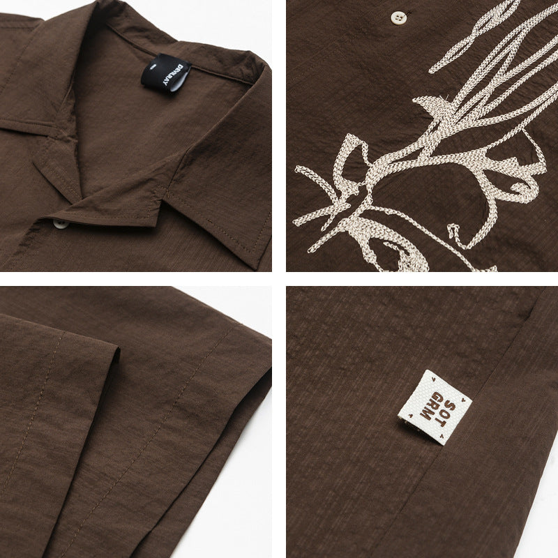 Outdoor Waterproof Quick-drying Cuban Collar Short Sleeve Shirt