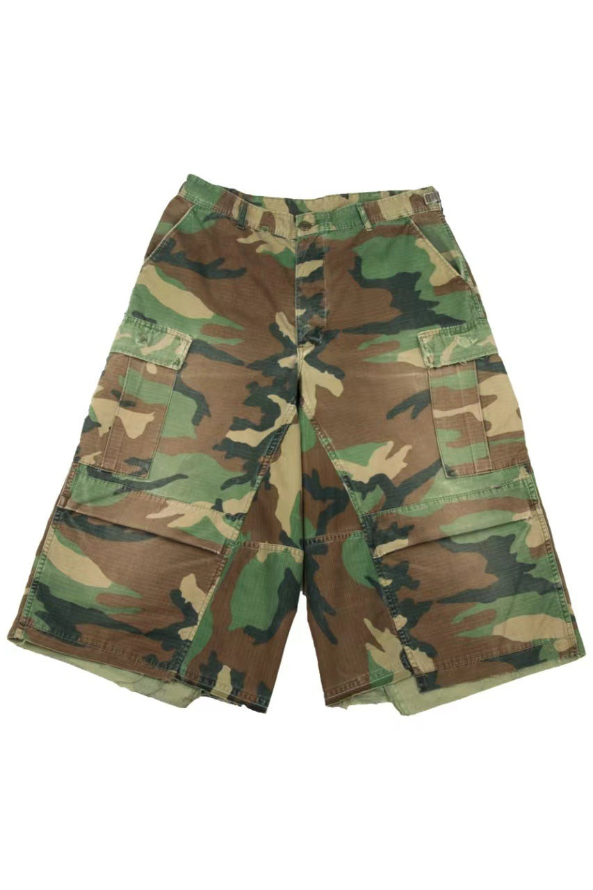 American-style Retro Loose-fit Camouflage Work Shorts