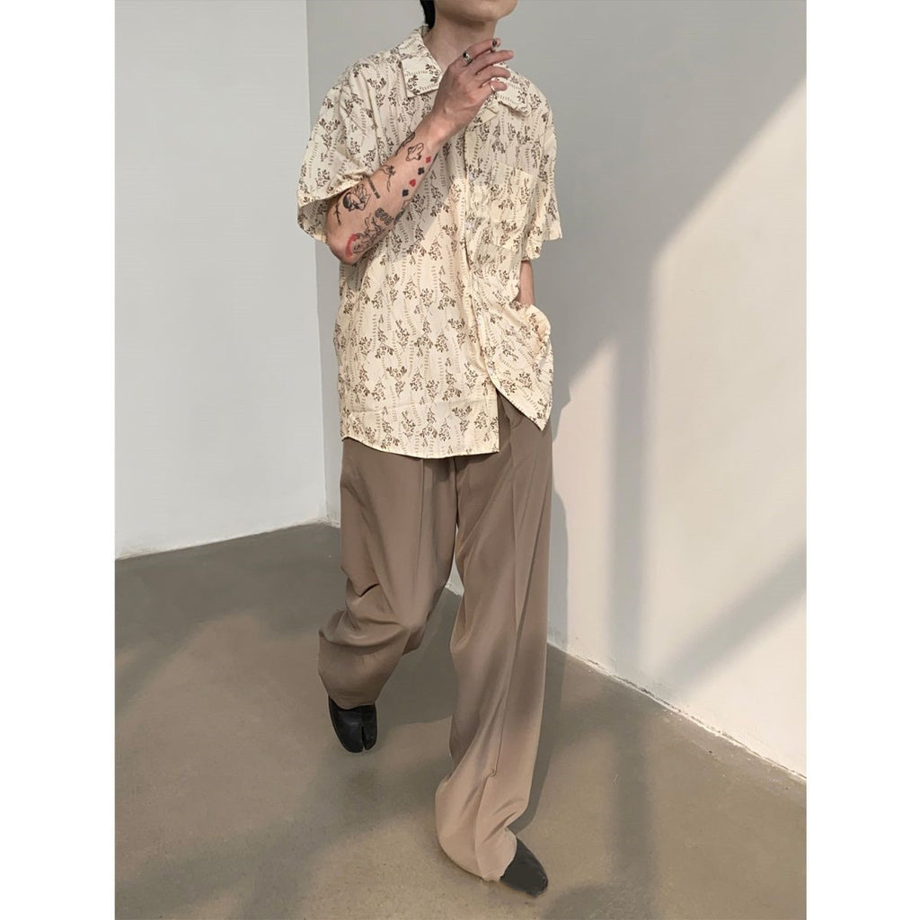 Men's Fashion Cuban Collar Retro Loose Beach Shirt