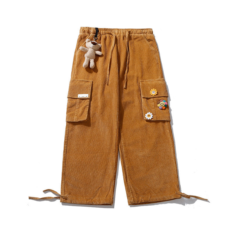 Corduroy Pants Men's Loose Straight Trousers