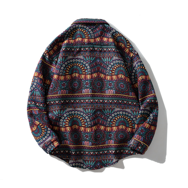 Men's Retro Fashion Long Sleeve Plaid Shirt