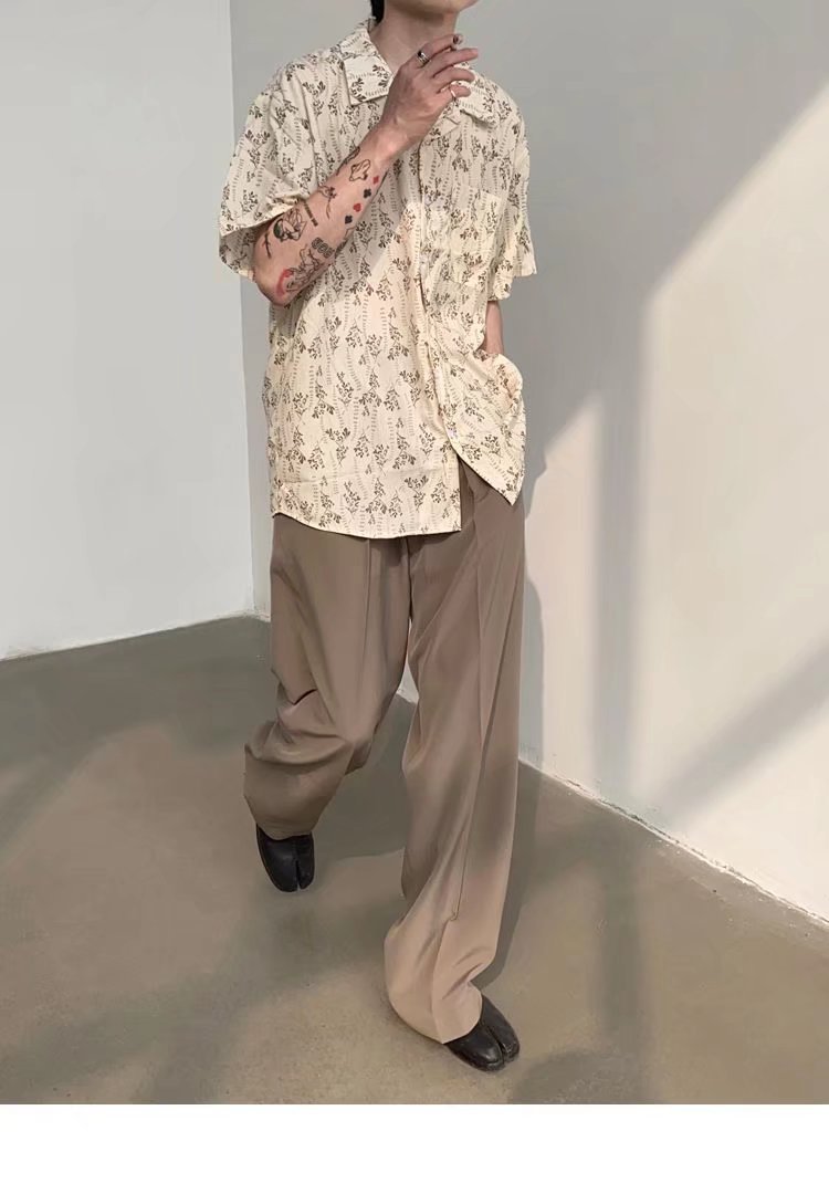 Men's Fashion Cuban Collar Retro Loose Beach Shirt