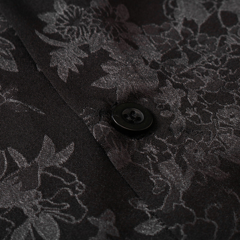 Beach loose black pattern short sleeves