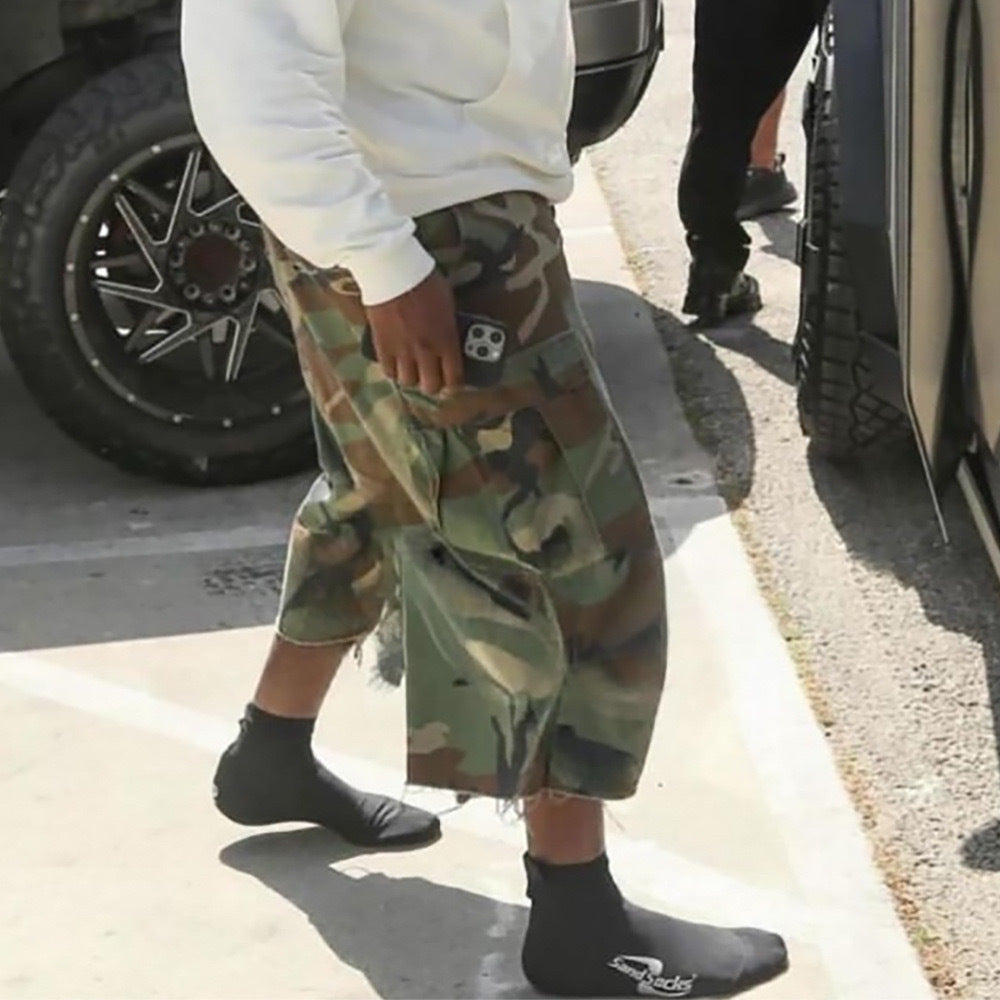 American-style Retro Loose-fit Camouflage Work Shorts