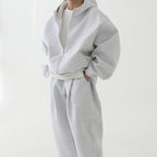 Autumn Double-Zipper Lazy-Style Hoodie Set