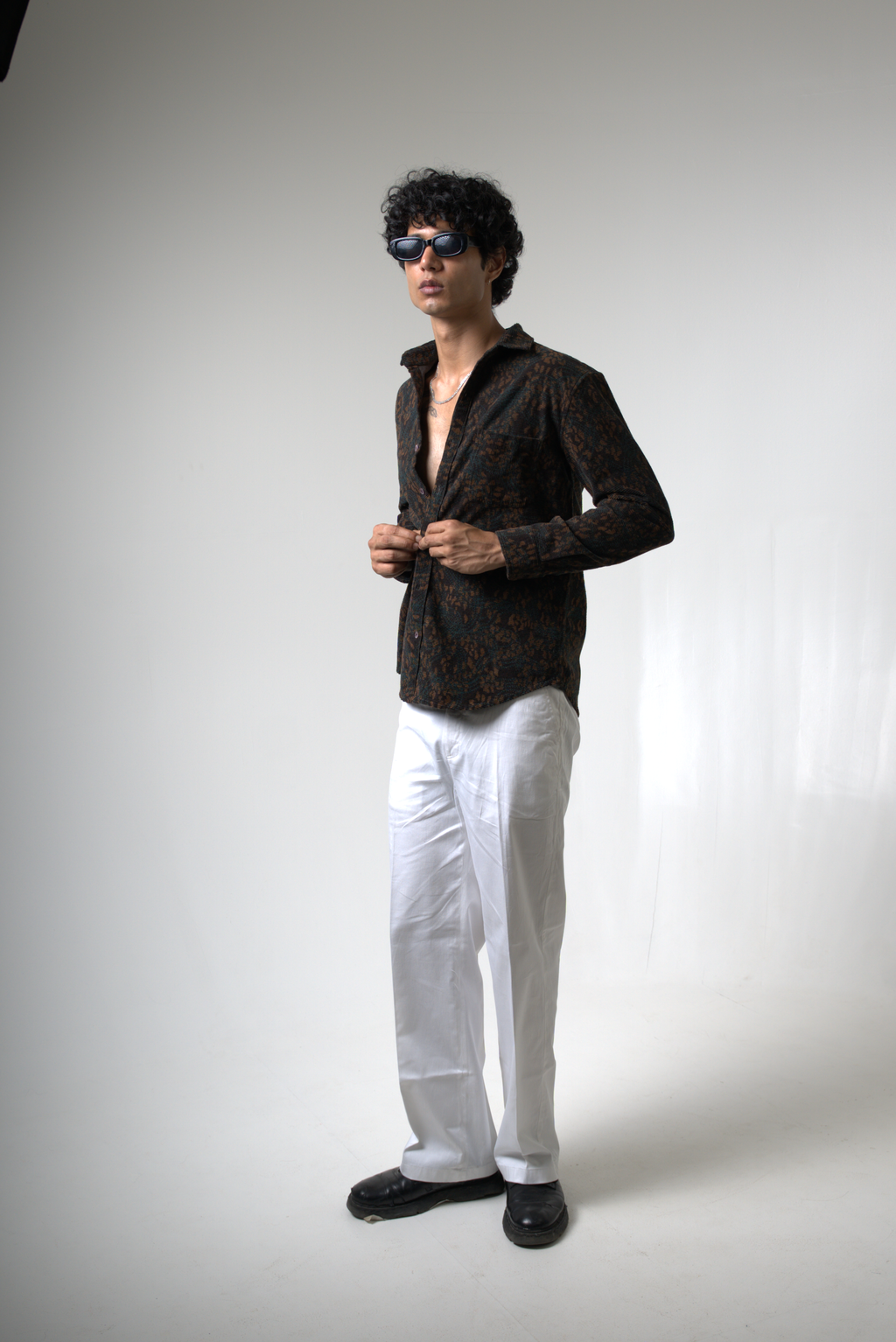 Brown Black Corduroy Shirt for Casual and Streetwear Style