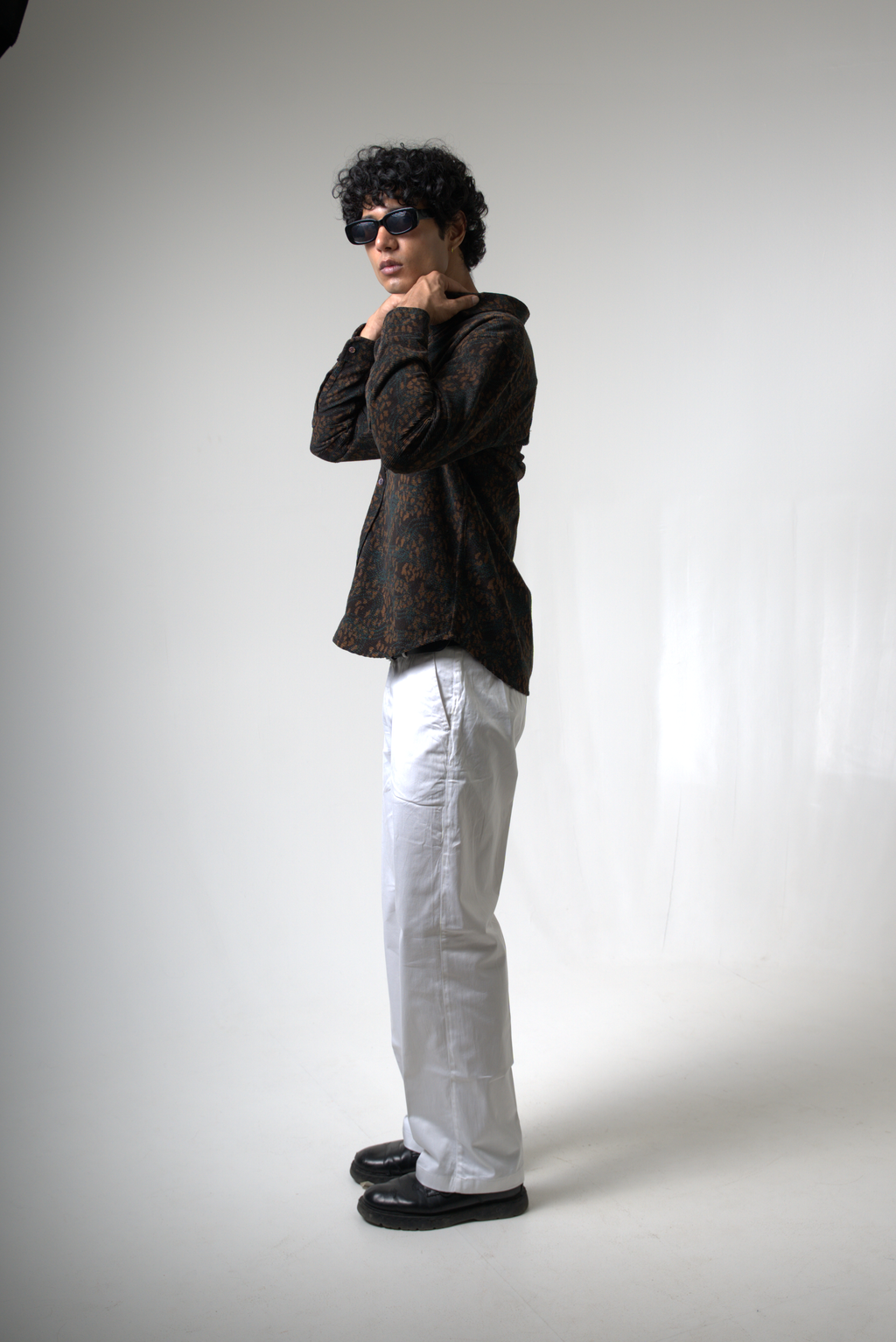 Brown Black Corduroy Shirt for Casual and Streetwear Style