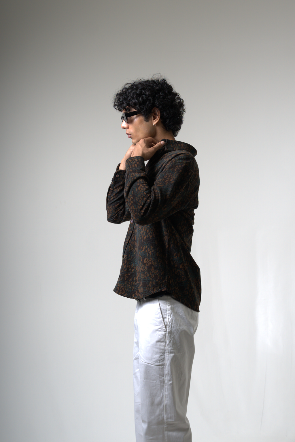 Brown Black Corduroy Shirt for Casual and Streetwear Style