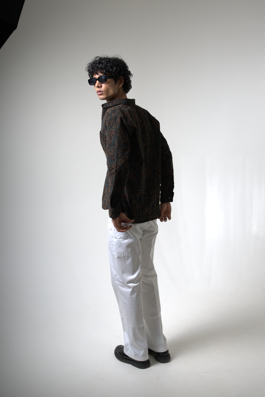 Brown Black Corduroy Shirt for Casual and Streetwear Style