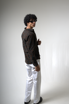 Brown Black Corduroy Shirt for Casual and Streetwear Style