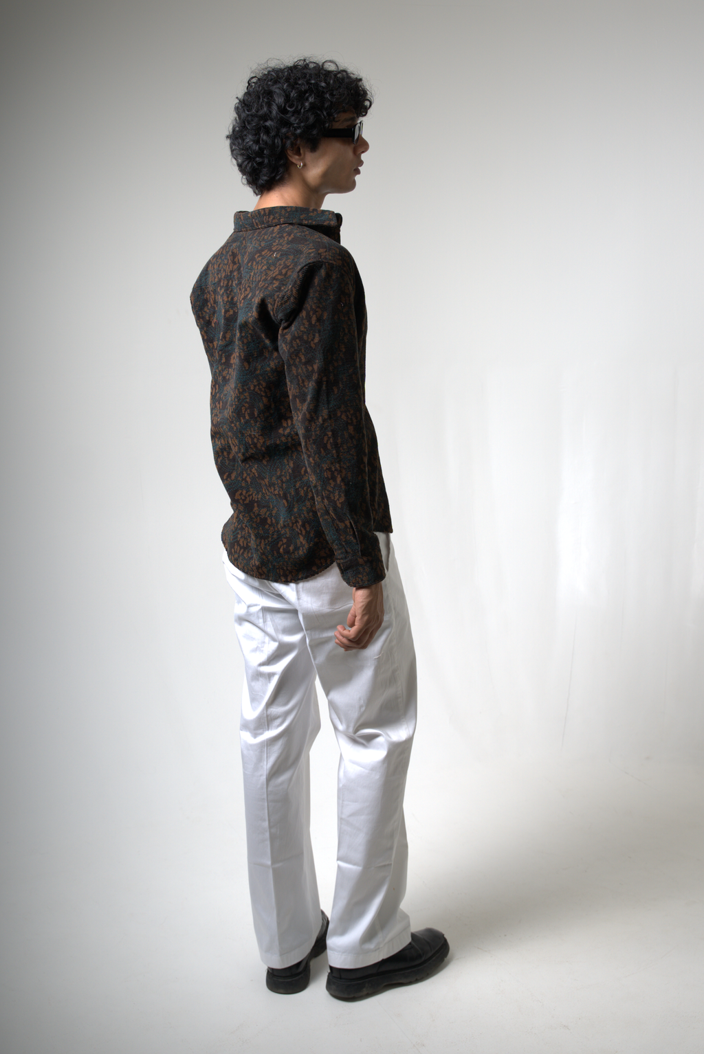 Brown Black Corduroy Shirt for Casual and Streetwear Style
