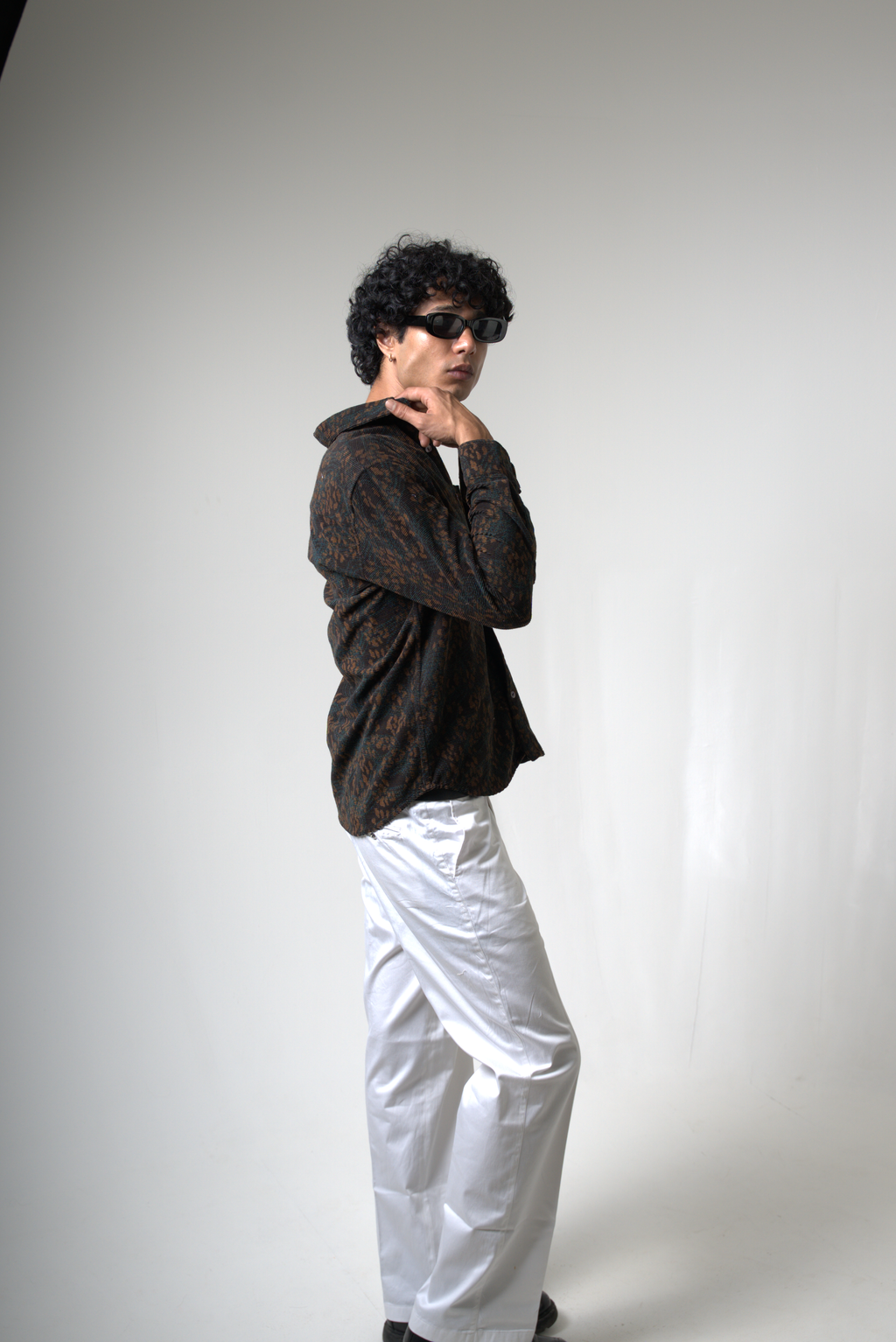 Brown Black Corduroy Shirt for Casual and Streetwear Style