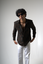 Brown Black Corduroy Shirt for Casual and Streetwear Style
