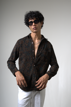 Brown Black Corduroy Shirt for Casual and Streetwear Style