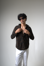 Brown Black Corduroy Shirt for Casual and Streetwear Style