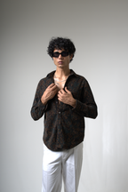 Brown Black Corduroy Shirt for Casual and Streetwear Style
