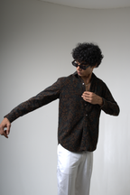 Brown Black Corduroy Shirt for Casual and Streetwear Style