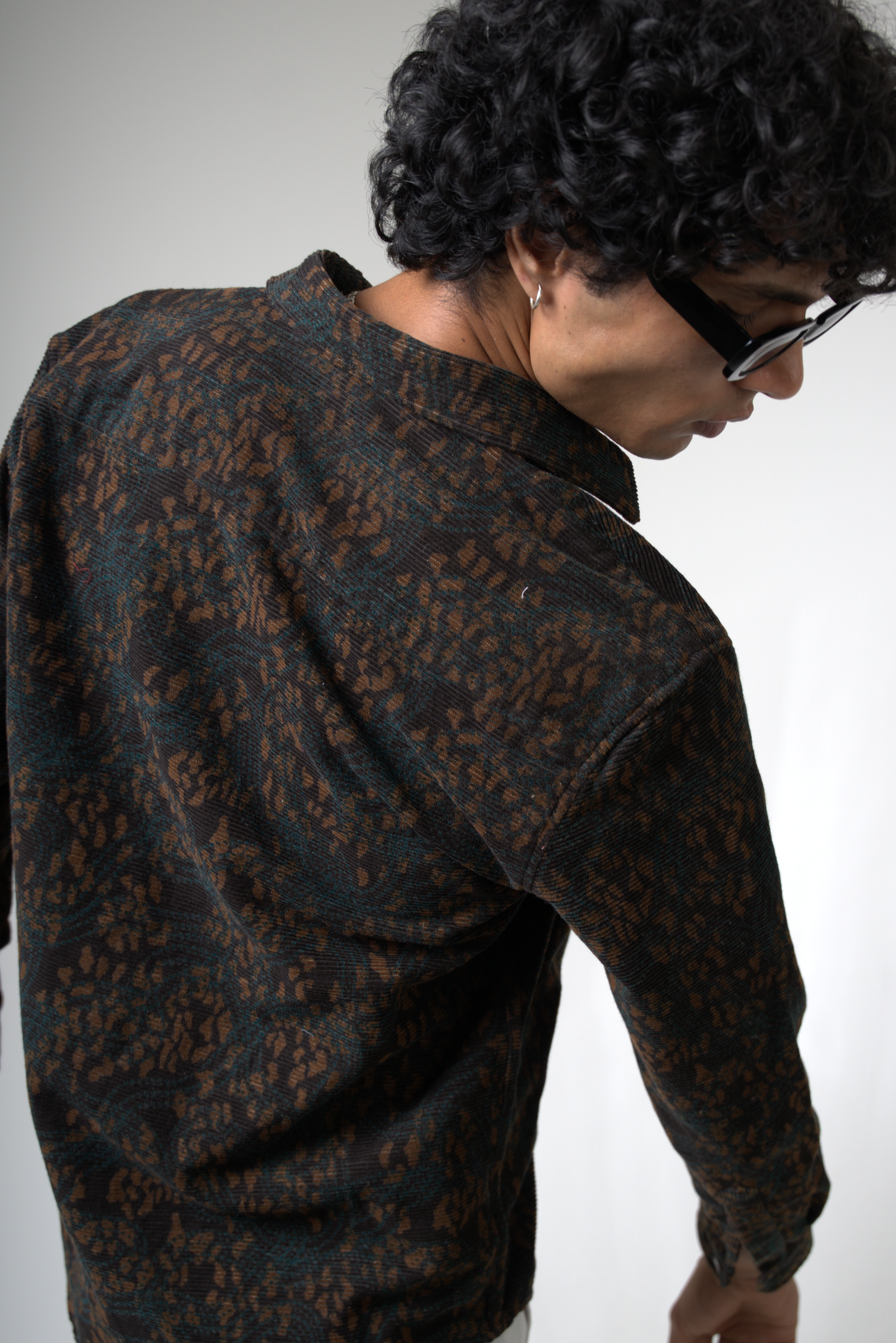 Brown Black Corduroy Shirt for Casual and Streetwear Style