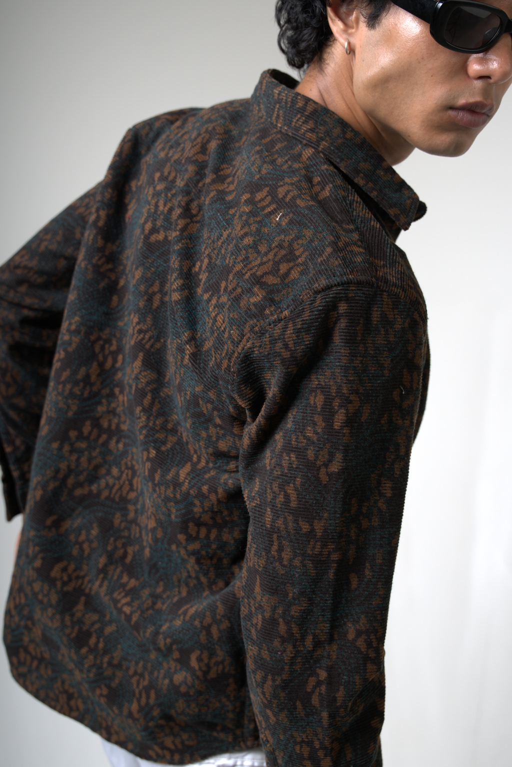 Brown Black Corduroy Shirt for Casual and Streetwear Style