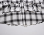 Fashion Small Fragrance Style Black And White Plaid Shirt Men Loose