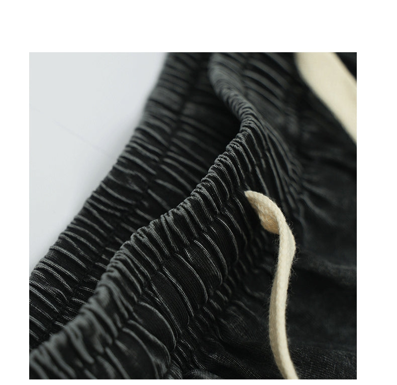 Men's Vintage Washed Loose Drawstring Shorts