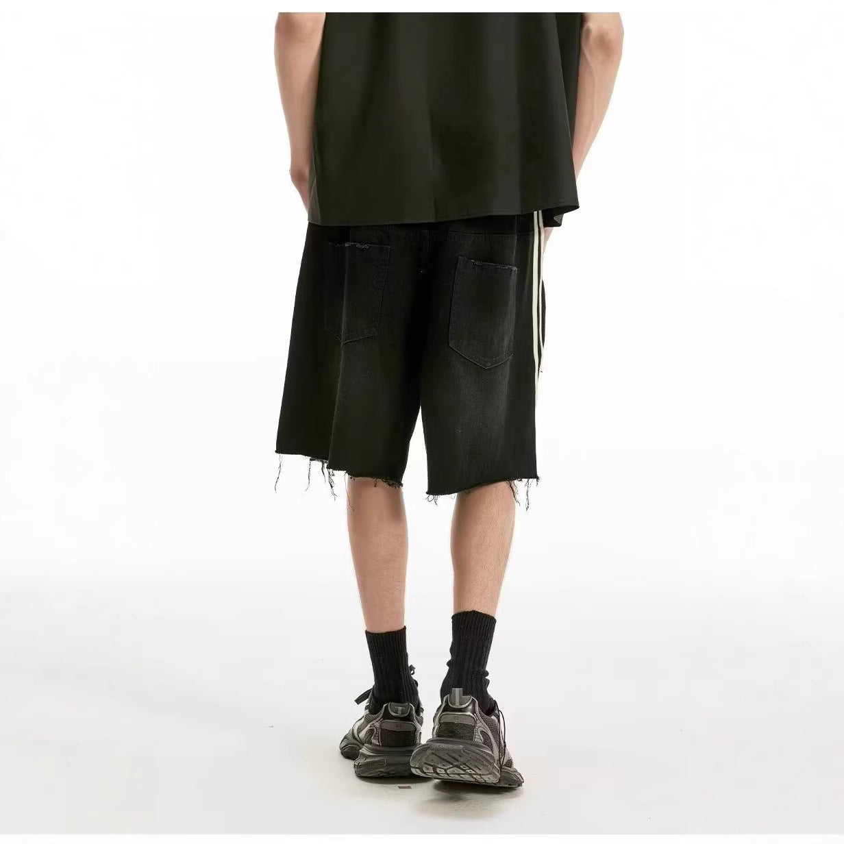 Men's Fashionable And Versatile Ripped Denim Shorts