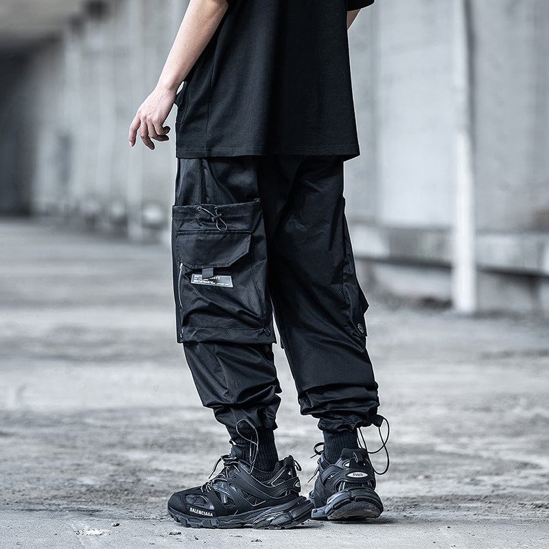 Black Samurai Tie-pants Men's Loose Hip-hop