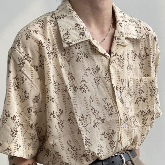 Men's Fashion Cuban Collar Retro Loose Beach Shirt