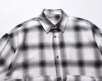 Fashion Small Fragrance Style Black And White Plaid Shirt Men Loose
