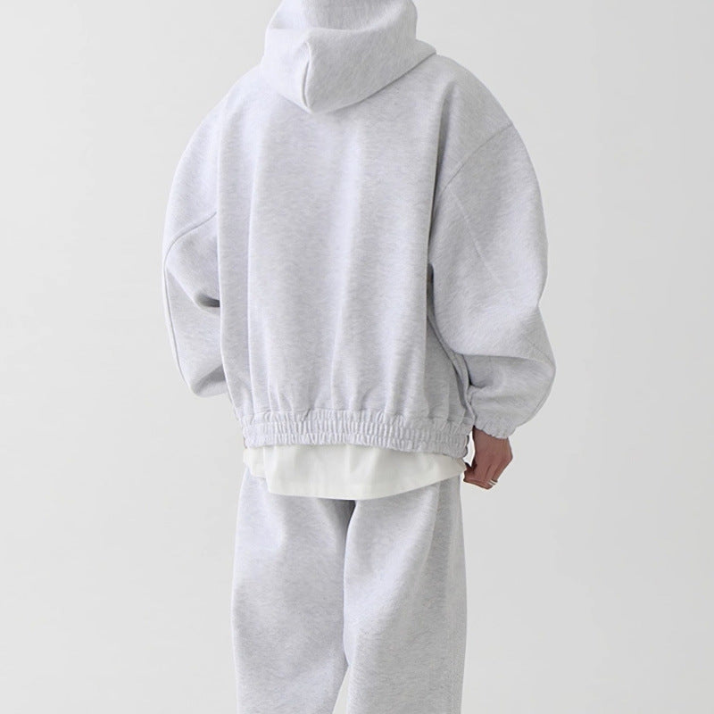 Autumn Double-Zipper Lazy-Style Hoodie Set