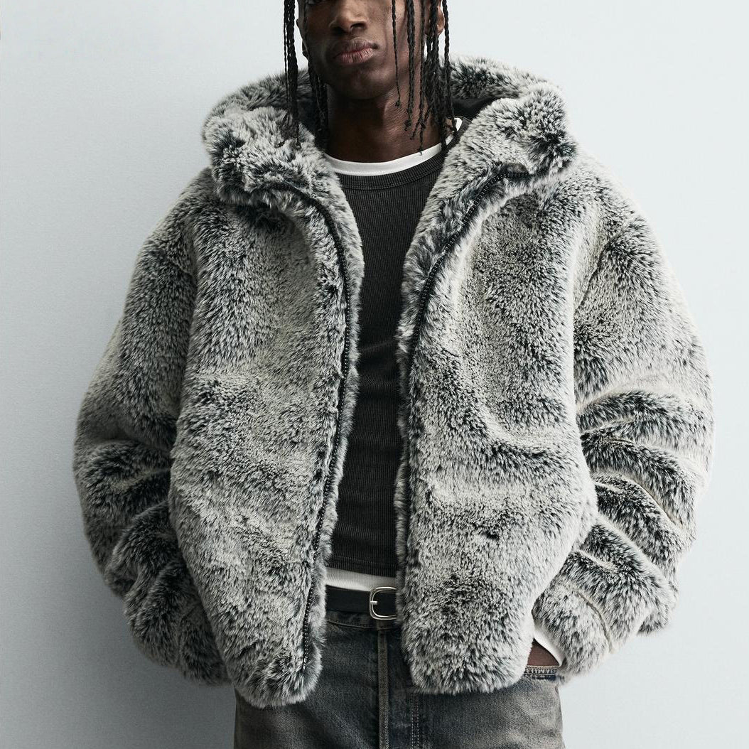 Hooded Faux Fur Jacket Coat dripkaar.com