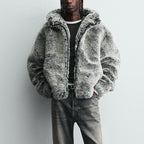 Hooded Faux Fur Jacket Coat dripkaar.com