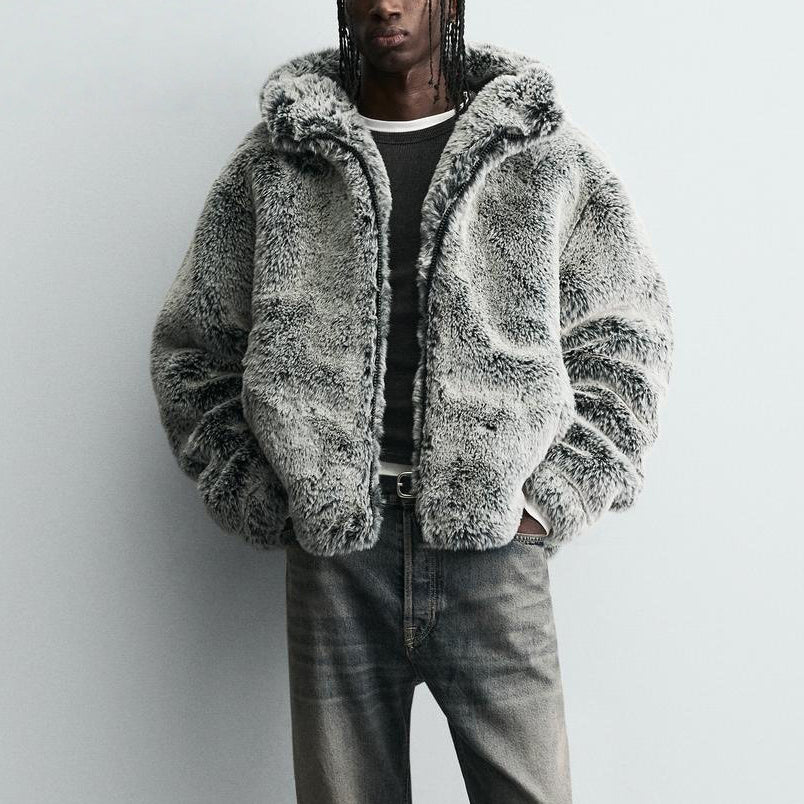 Hooded Faux Fur Jacket Coat dripkaar.com