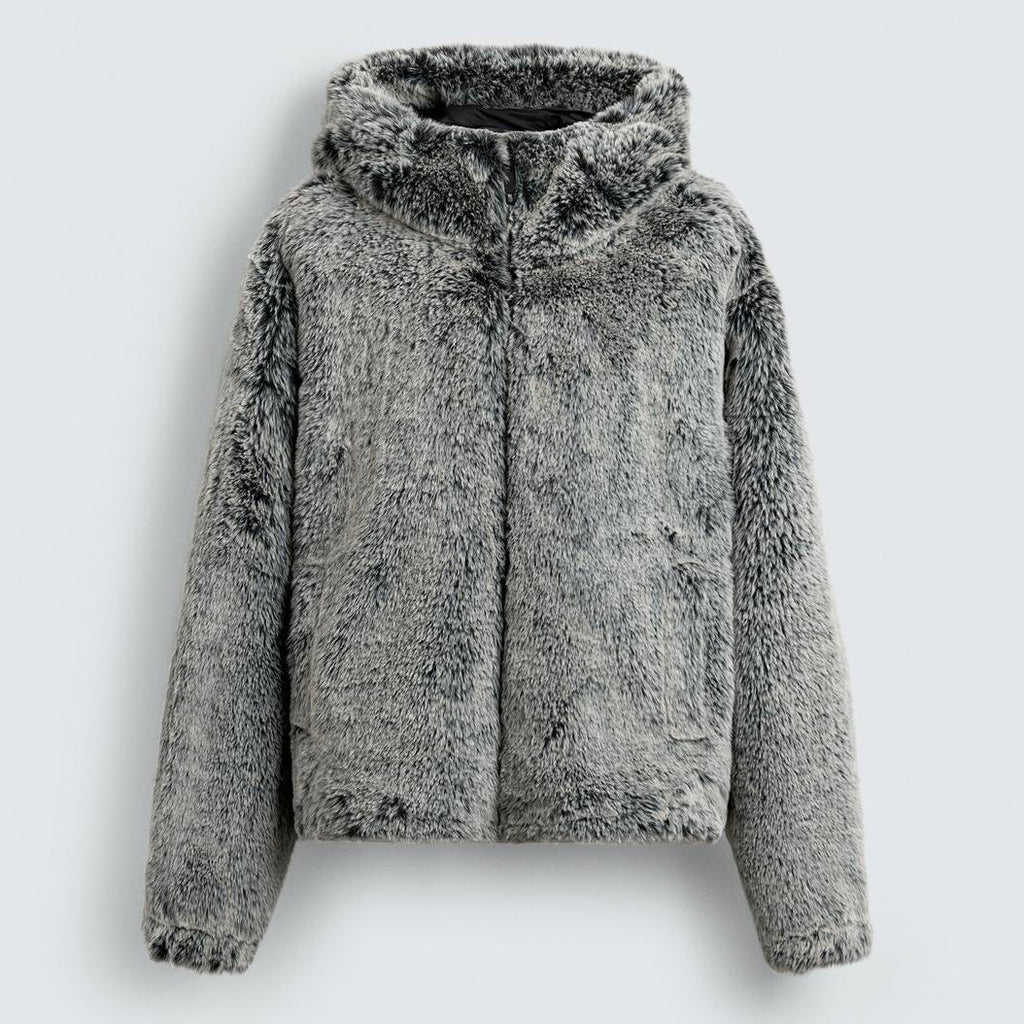 Hooded Faux Fur Jacket Coat dripkaar.com