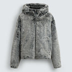 Hooded Faux Fur Jacket Coat dripkaar.com