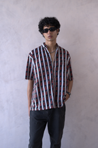 Men Black Red Printed Short Sleeve Shirt for Summer Casual Style dripkaar.com