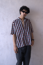 Men Black Red Printed Short Sleeve Shirt for Summer Casual Style dripkaar.com