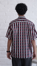 Men Black Red Printed Short Sleeve Shirt for Summer Casual Style dripkaar.com